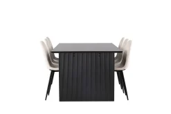 Venture Home Spisegrupper-Vail Matgruppe 200 cm Rektangulær med 6 Polar stoler Beige,Svart