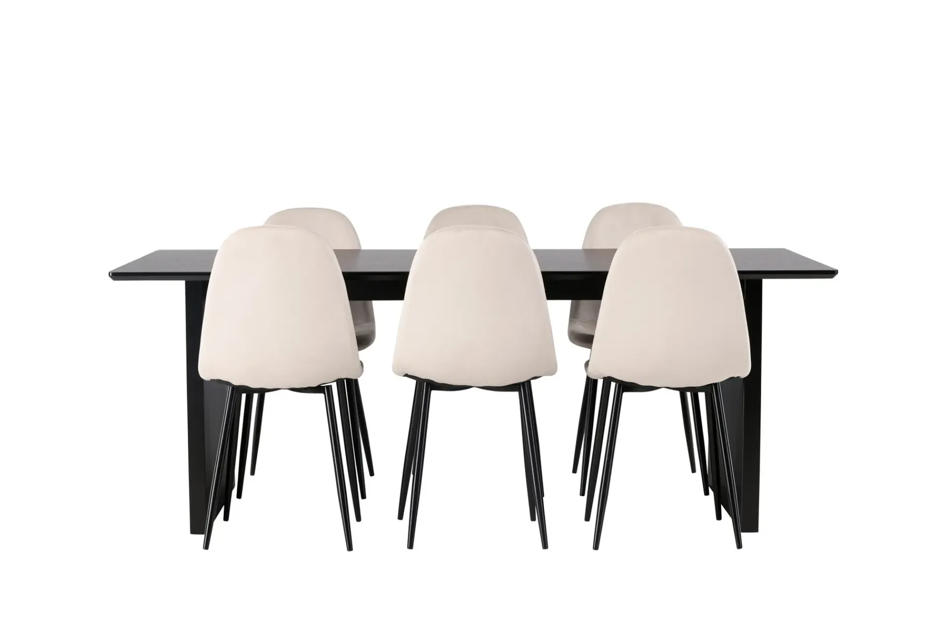 Venture Home Spisegrupper-Vail Matgruppe 200 cm Rektangulær med 6 Polar stoler Beige,Svart