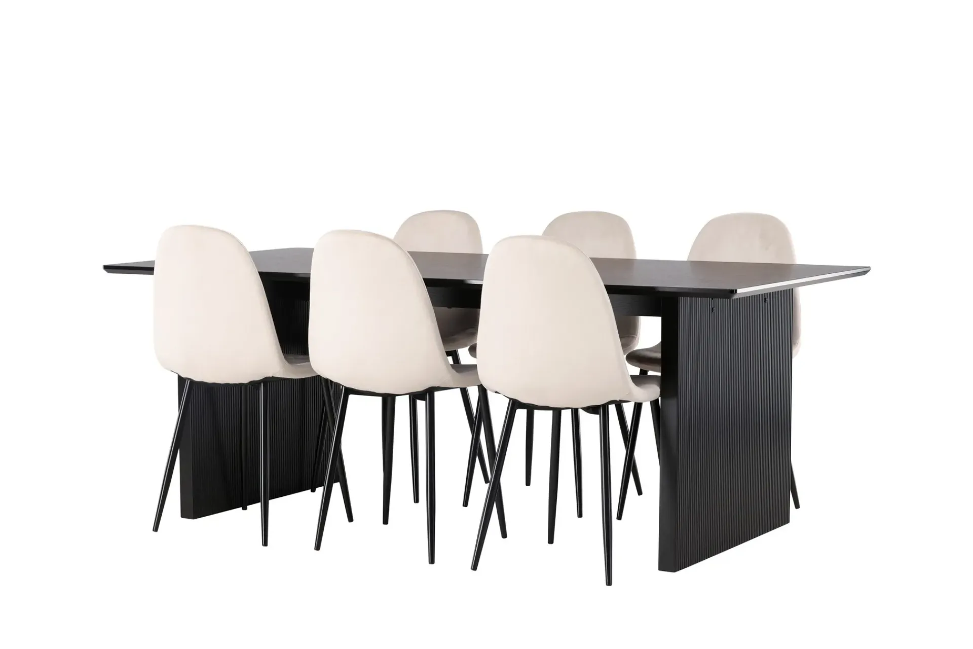 Venture Home Spisegrupper-Vail Matgruppe 200 cm Rektangulær med 6 Polar stoler Beige,Svart