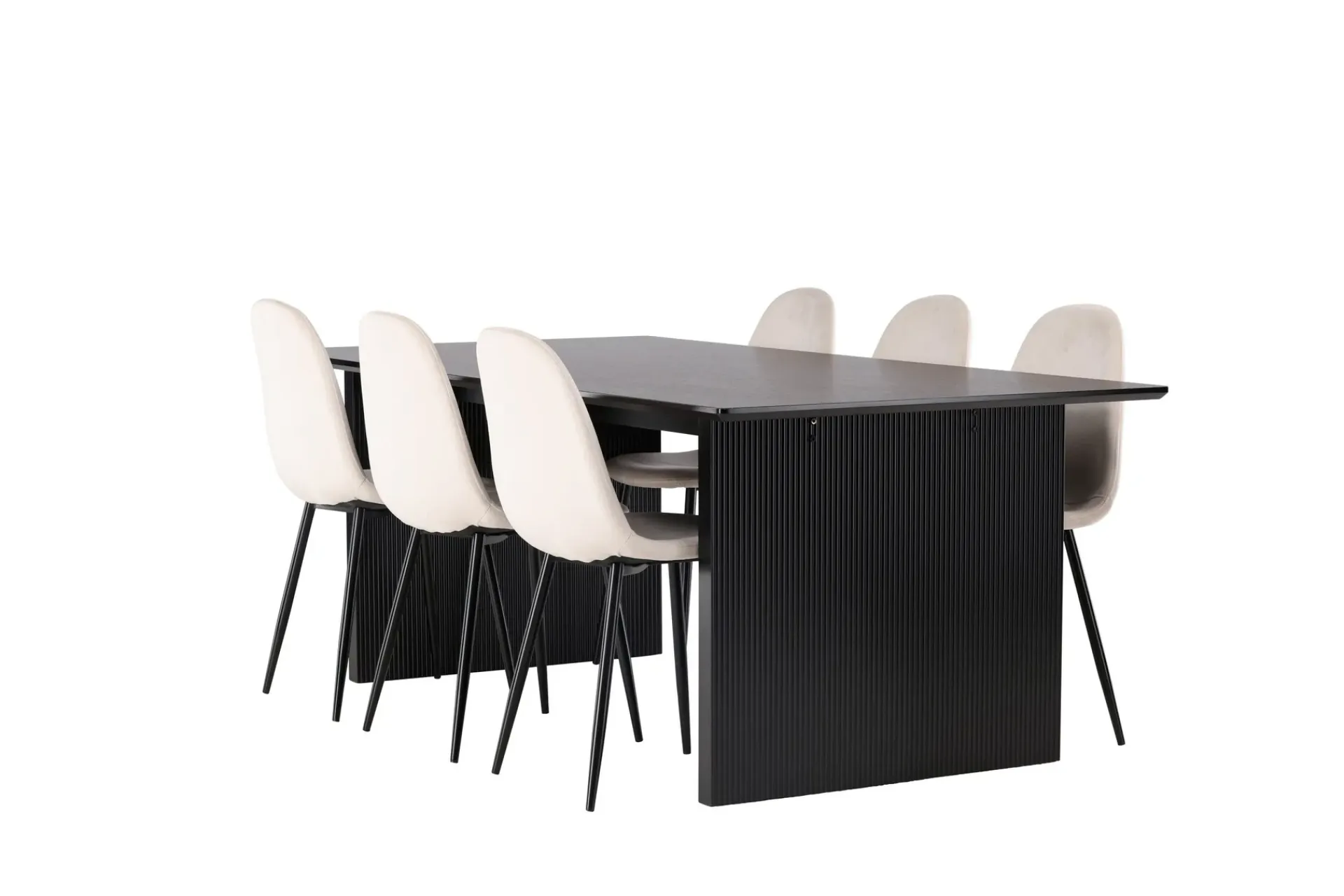 Venture Home Spisegrupper-Vail Matgruppe 200 cm Rektangulær med 6 Polar stoler Beige,Svart