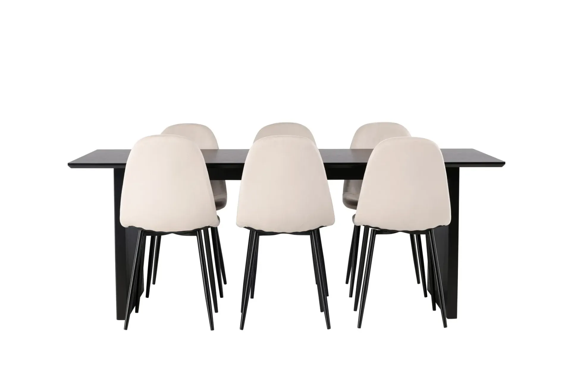 Venture Home Spisegrupper-Vail Matgruppe 200 cm Rektangulær med 6 Polar stoler Beige,Svart