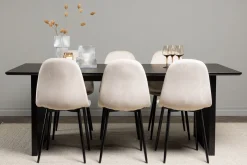 Venture Home Spisegrupper-Vail Matgruppe 200 cm Rektangulær med 6 Polar stoler Beige,Svart