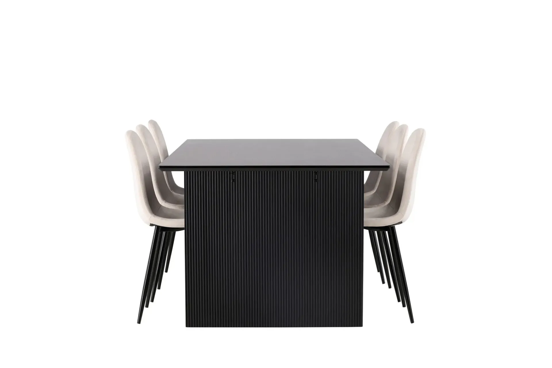 Venture Home Spisegrupper-Vail Matgruppe 200 cm Rektangulær med 6 Polar stoler Beige,Svart