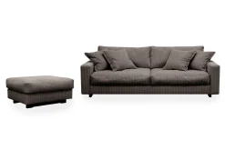 Scandinavian Choice Hjørnesofa-Valencia sofagruppe ekstra dyp 3-seters sofa + fotskammel Brun