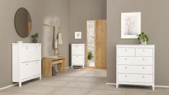 Tvilum Gangoppbevaring-Vallvidera Skoskap med 4 rom 103x25x103 cm Hvit