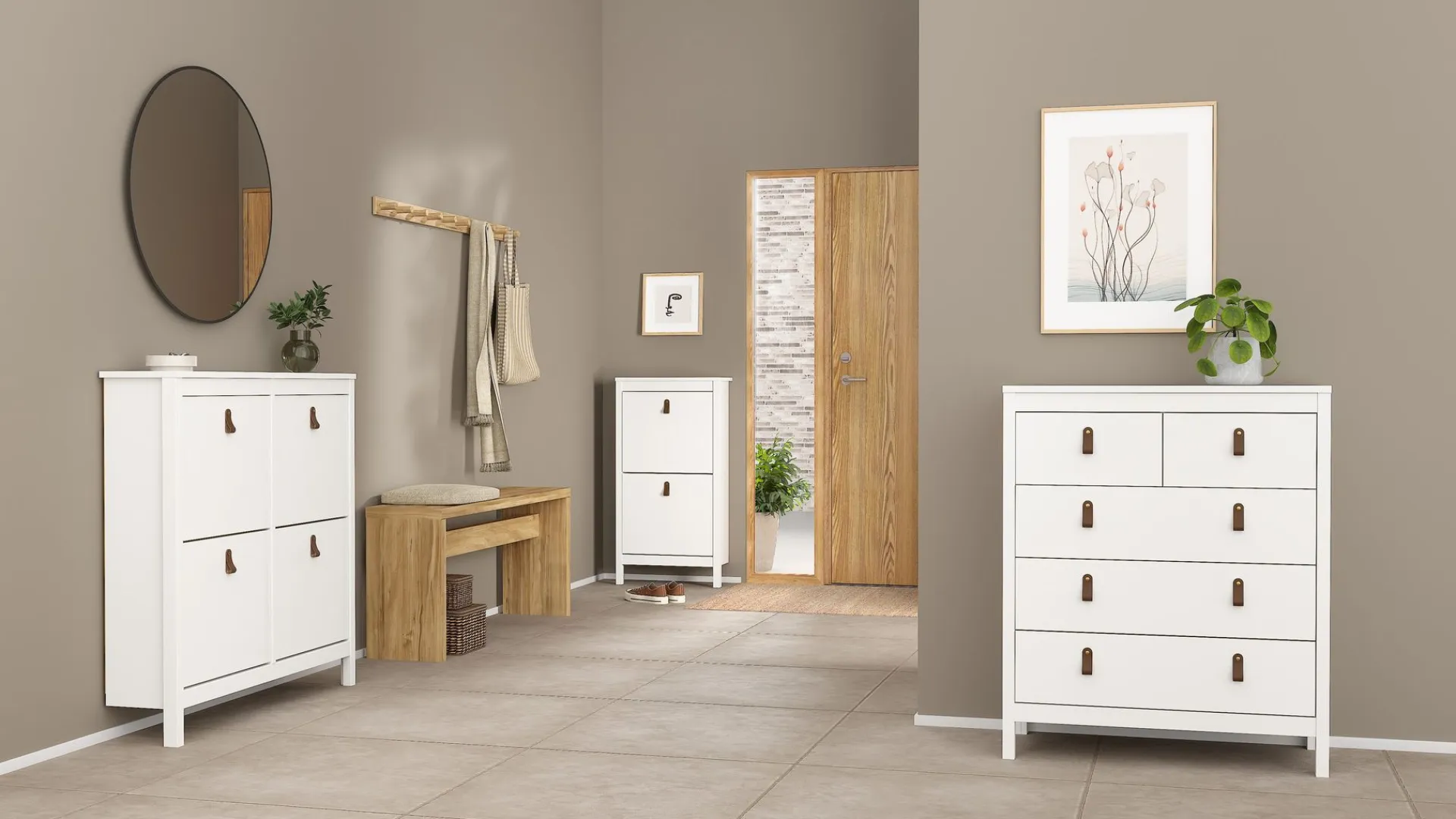 Tvilum Gangoppbevaring-Vallvidera Skoskap med 4 rom 103x25x103 cm Hvit