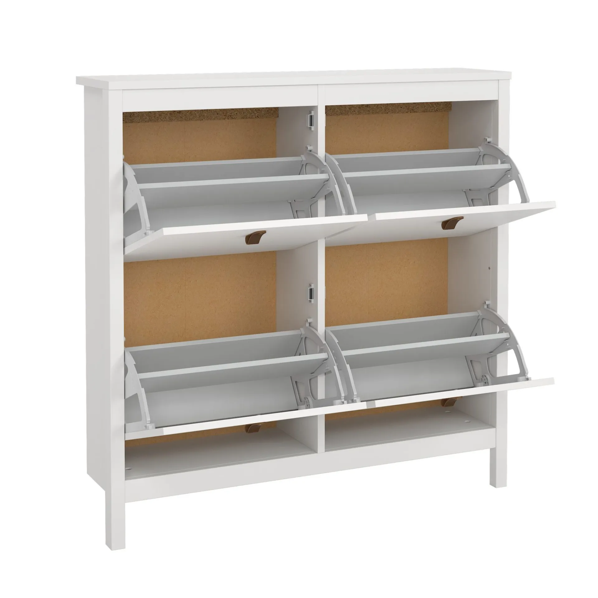 Tvilum Gangoppbevaring-Vallvidera Skoskap med 4 rom 103x25x103 cm Hvit