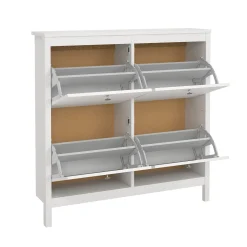Tvilum Gangoppbevaring-Vallvidera Skoskap med 4 rom 103x25x103 cm Hvit