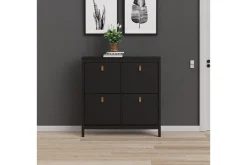Scandinavian Choice Skohylle & Skostativ|Gangoppbevaring-Vallvidera Skoskap 25x102 cm Svart/Natur