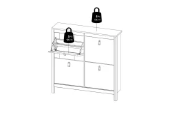 Scandinavian Choice Skohylle & Skostativ|Gangoppbevaring-Vallvidera Skoskap 25x102 cm Svart/Natur
