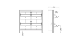 Scandinavian Choice Skohylle & Skostativ|Gangoppbevaring-Vallvidera Skoskap 25x102 cm Svart/Natur