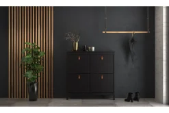 Scandinavian Choice Skohylle & Skostativ|Gangoppbevaring-Vallvidera Skoskap 25x102 cm Svart/Natur