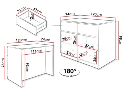 Kjøkkenøyer|Kjøkkenøyer-Valricon Kjøkkenøy 120 cm hvit