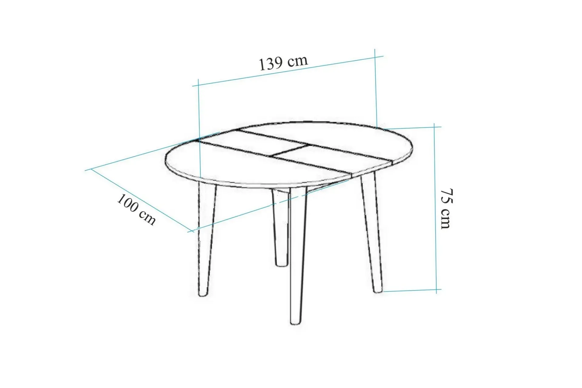 Spisebord & Kjøkkenbord-Valsot Rundt Lite Spisebord 100 cm Valnöt