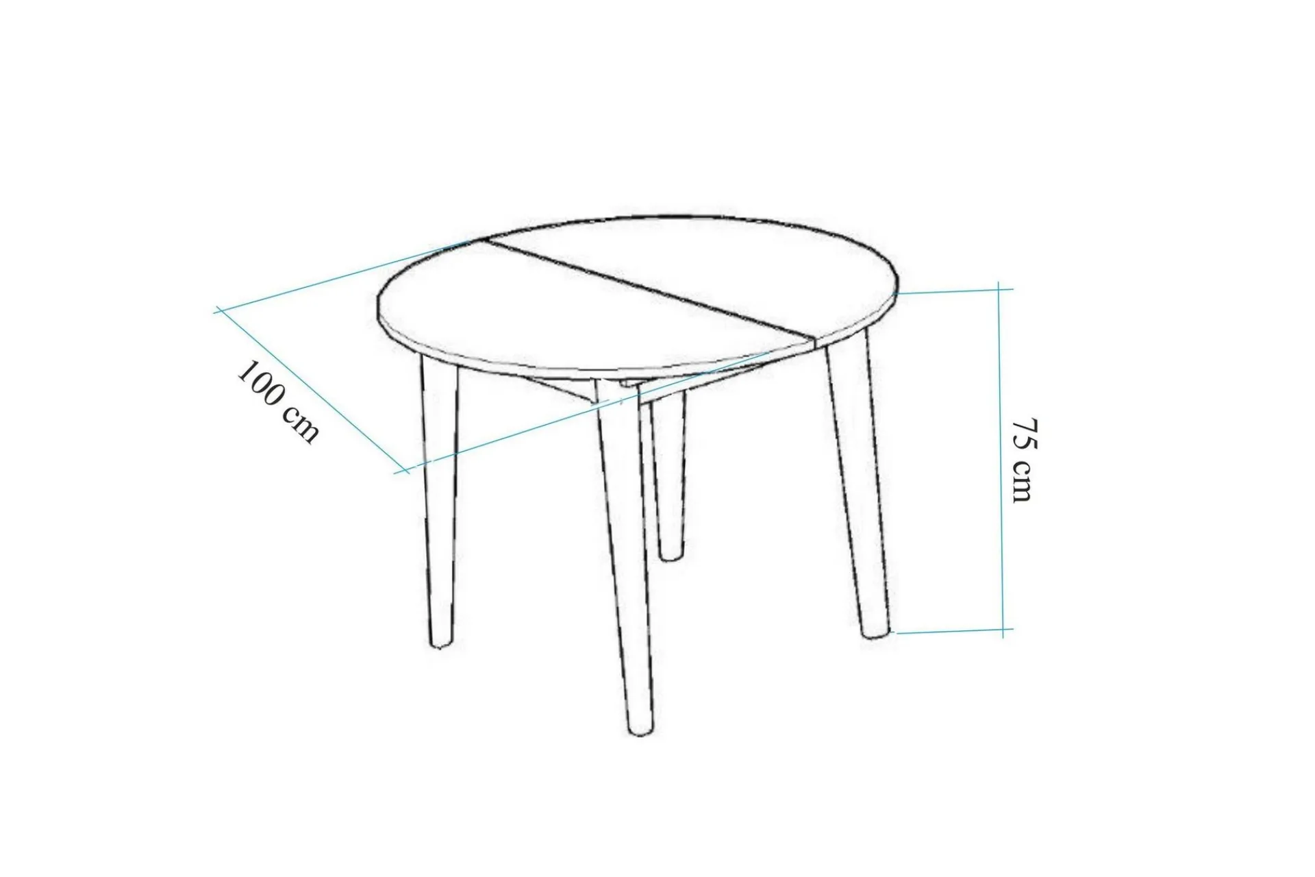 Spisebord & Kjøkkenbord-Valsot Rundt Lite Spisebord 100 cm Valnöt