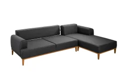 Sofa Med Sjeselong-Valsot 4-seters Sofa med Divan Antracit
