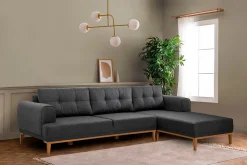 Sofa Med Sjeselong-Valsot 4-seters Sofa med Divan Antracit