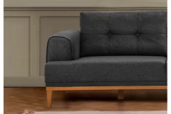 Sofa Med Sjeselong-Valsot 4-seters Sofa med Divan Antracit