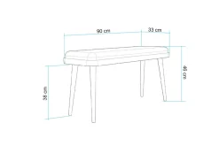Entrebenk|Benk-Valsot Sittebenk 33 cm Eik,Antracit