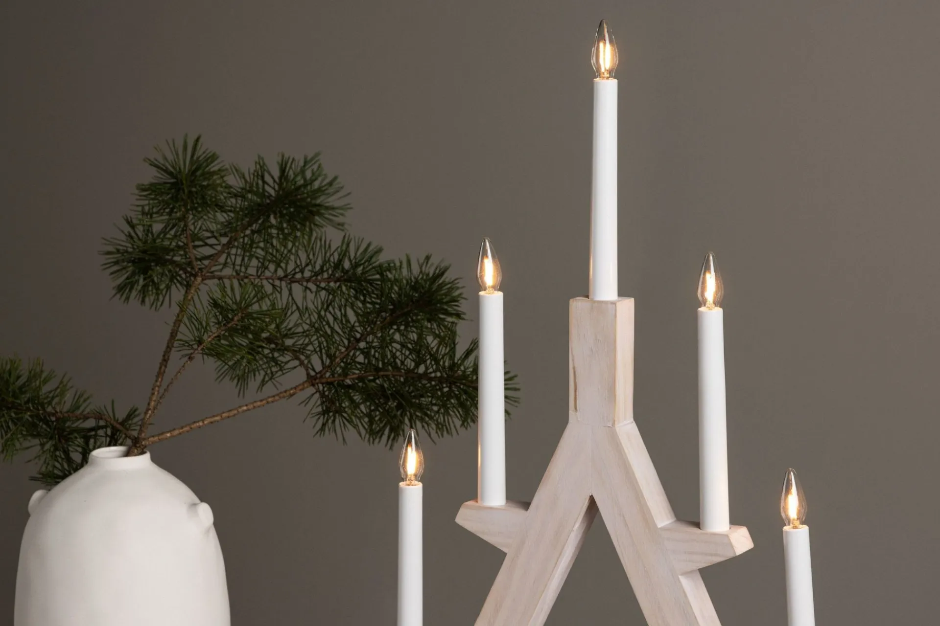 Venture Home Julelys|Adventsstake-Val Thoren Adventsstake 60 cm Hvit