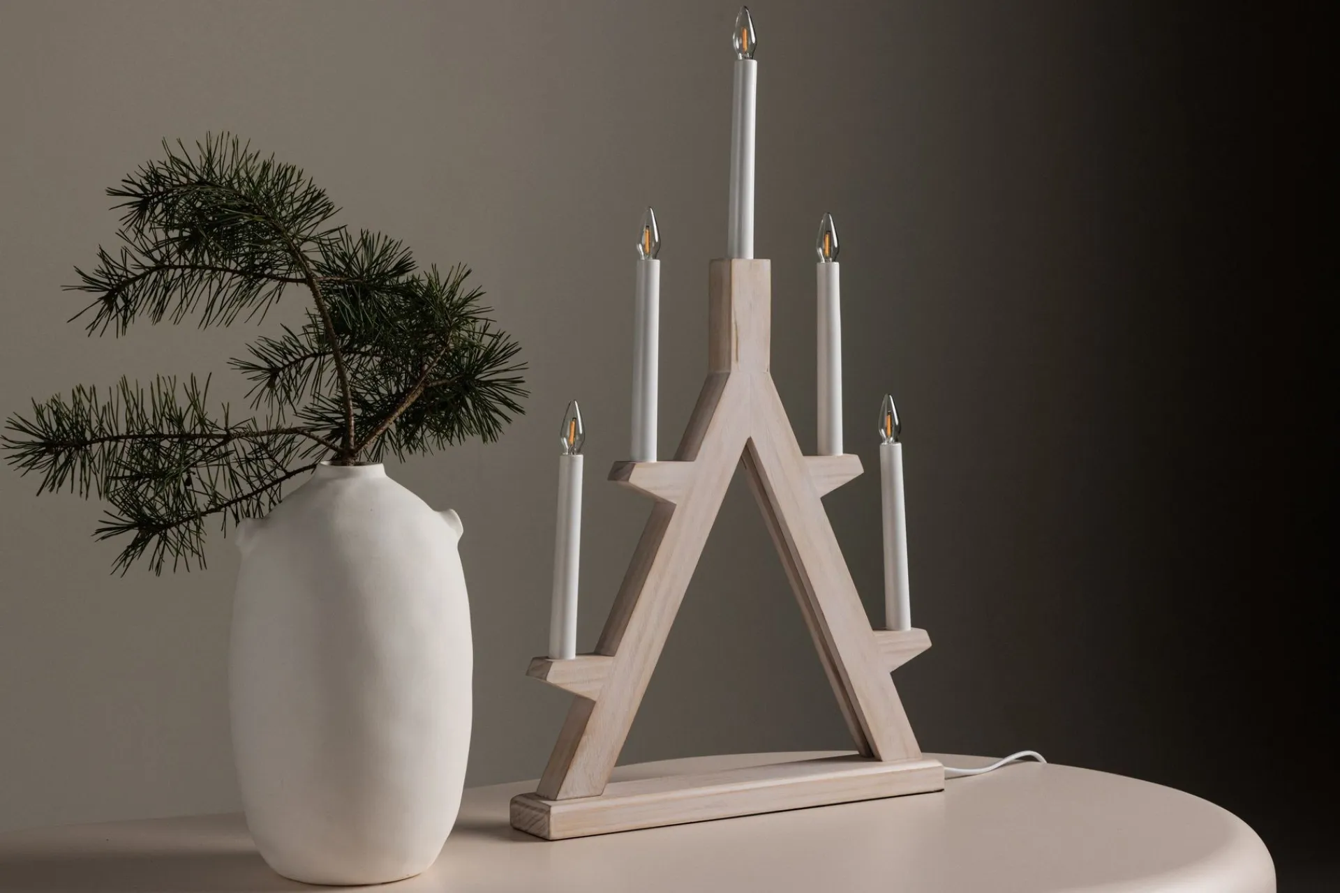 Venture Home Julelys|Adventsstake-Val Thoren Adventsstake 60 cm Hvit