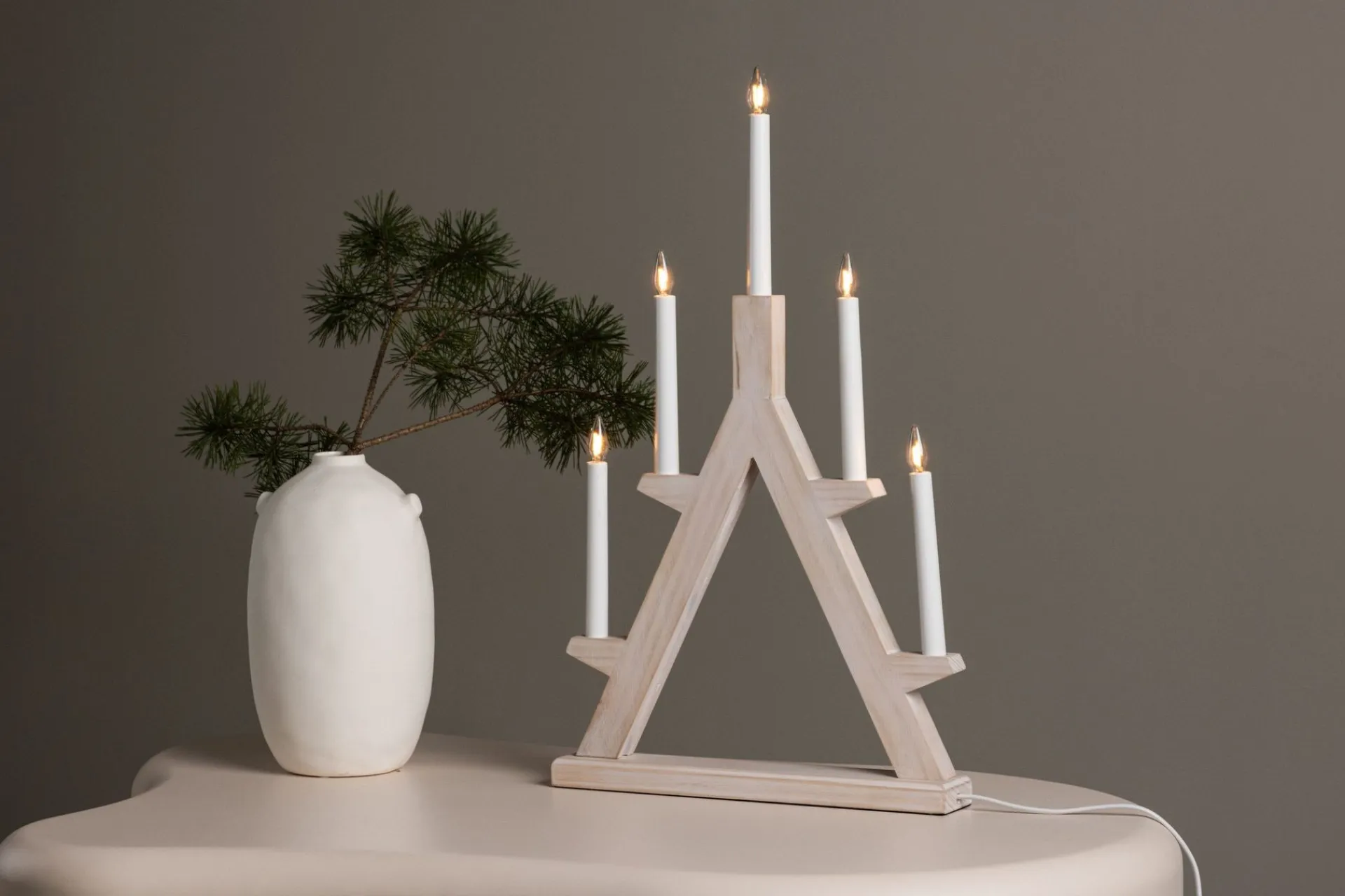 Venture Home Julelys|Adventsstake-Val Thoren Adventsstake 60 cm Hvit