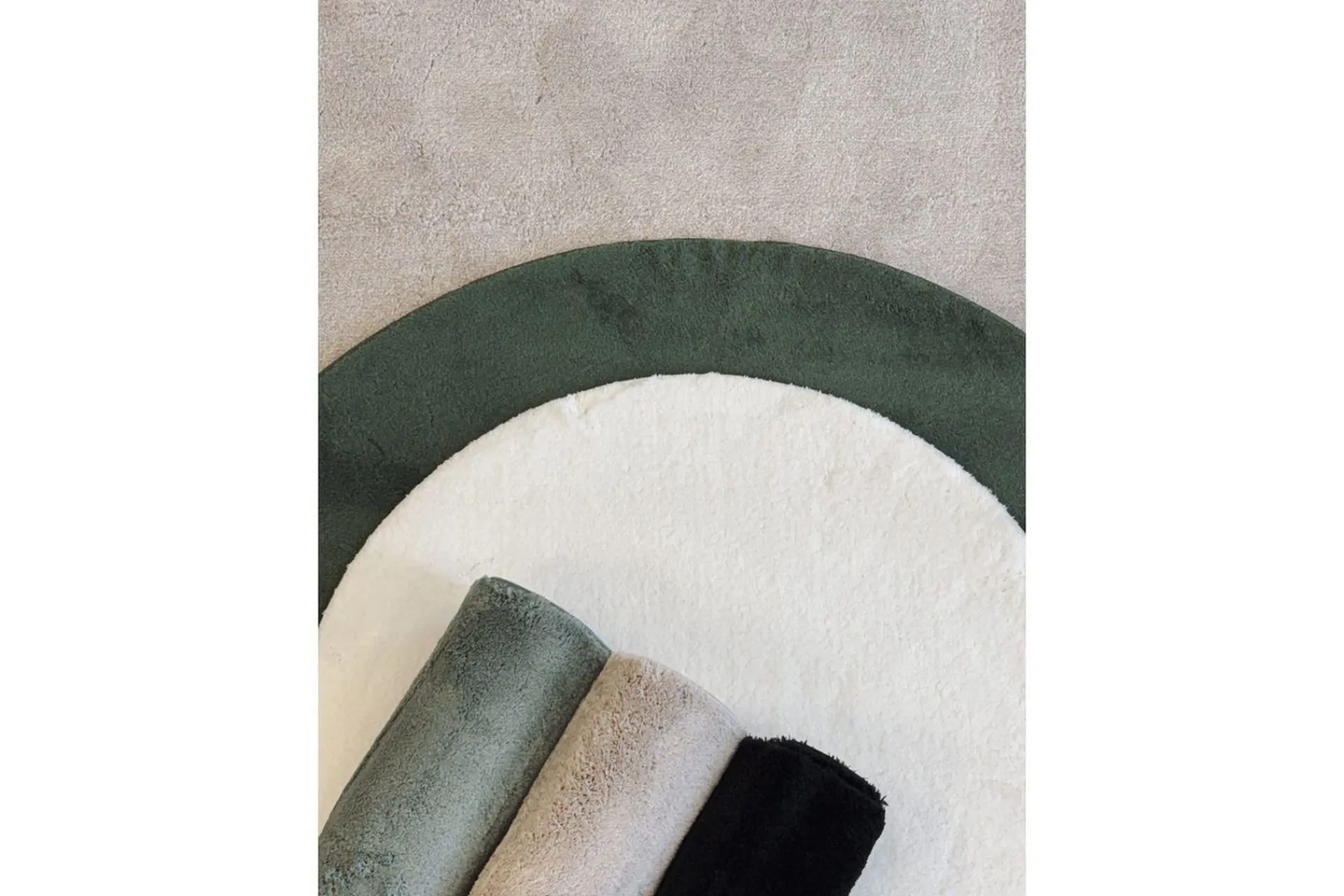 KM Home Utendørstepper-Vaskbart teppe Soft Rund Lin Beige