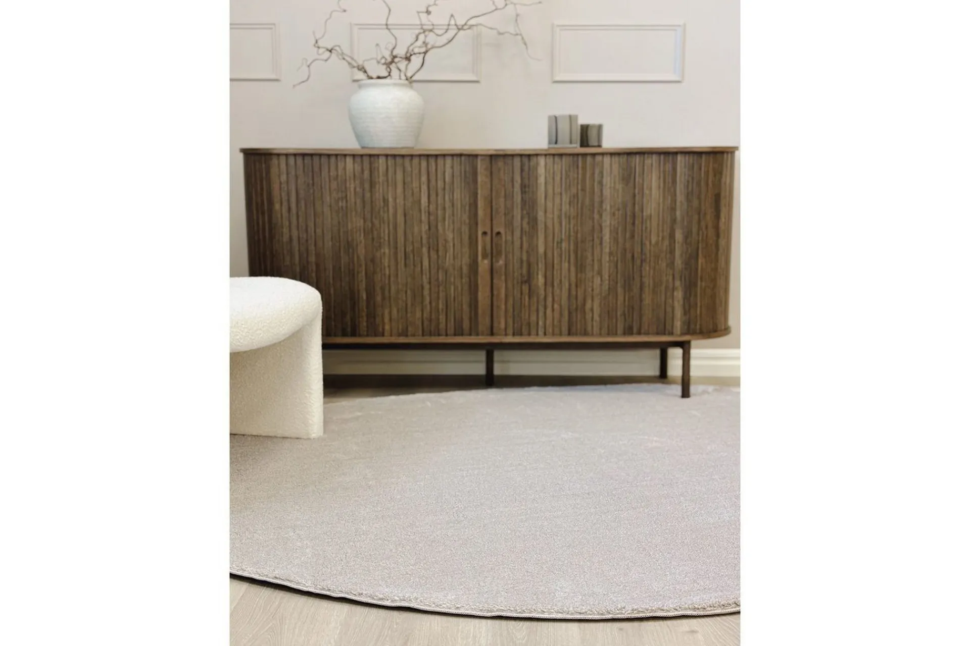 KM Home Flatvevde Tepper-Vaskbart teppe Soft Shape Lin Beige