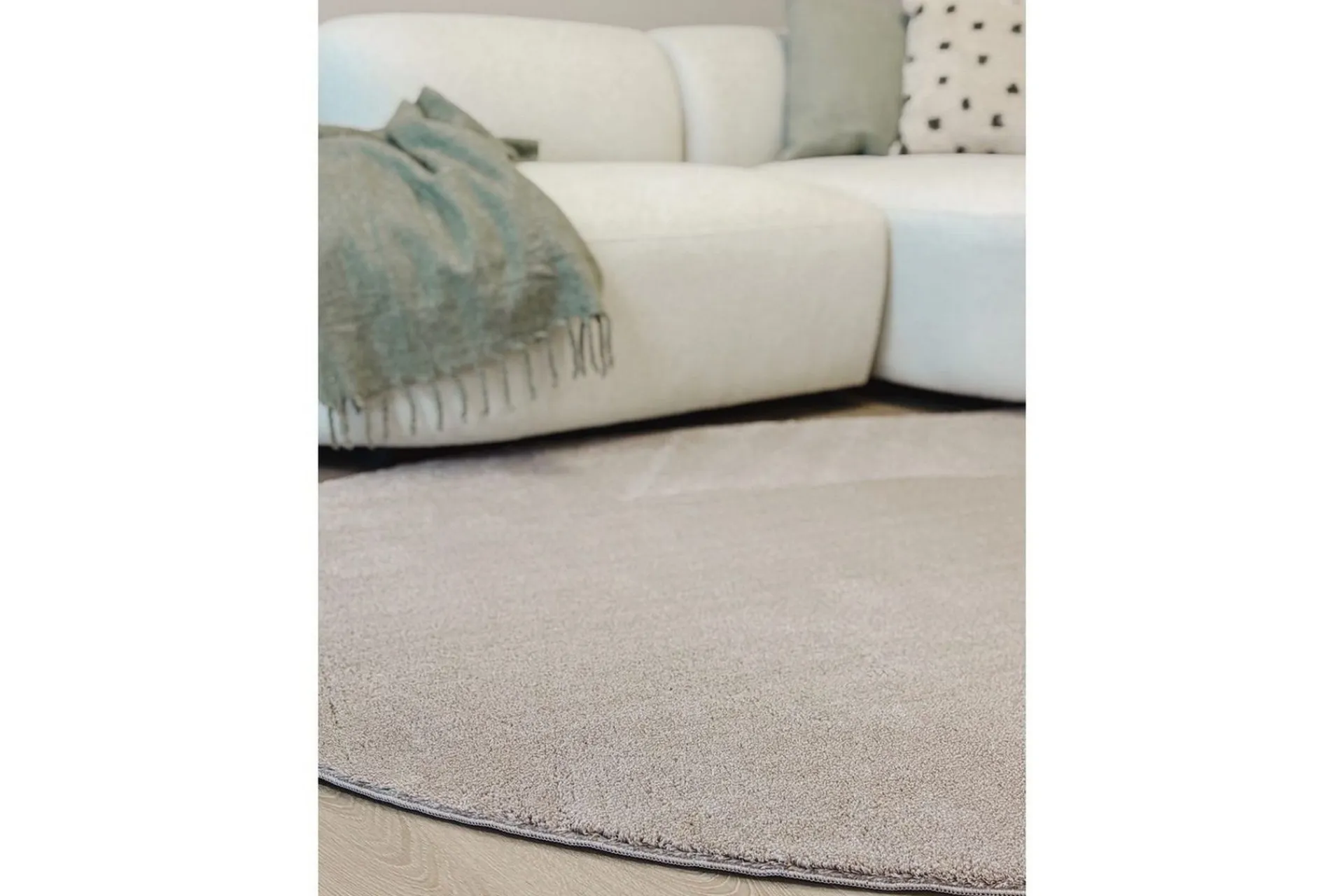 KM Home Flatvevde Tepper-Vaskbart teppe Soft Shape Lin Beige