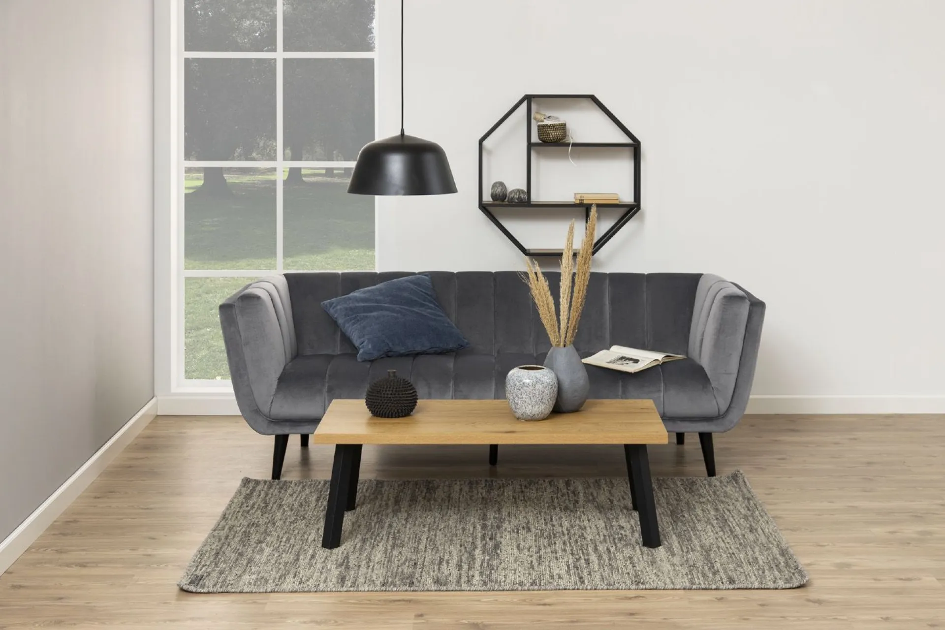 Vegghylle-Vegghylle HOME4YOU Seaford 77x20x77 cm Natur naturlig / vill eik-look