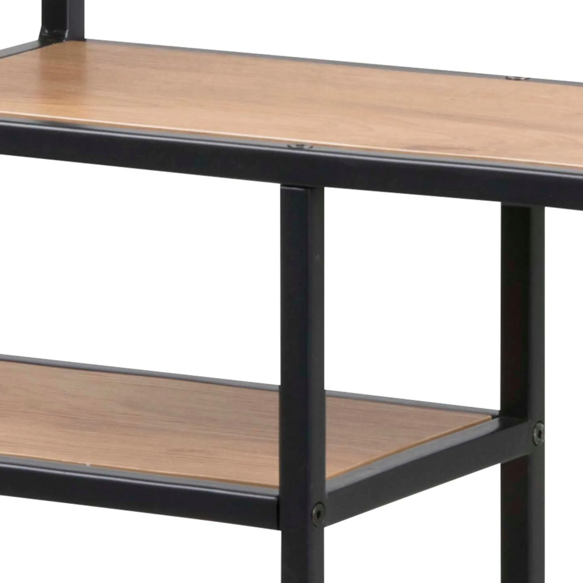 Vegghylle-Vegghylle HOME4YOU Seaford 75x20x91 cm Eik vill-eik-utseende med svart ramme