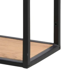 Vegghylle-Vegghylle HOME4YOU Seaford 75x20x91 cm Eik vill-eik-utseende med svart ramme