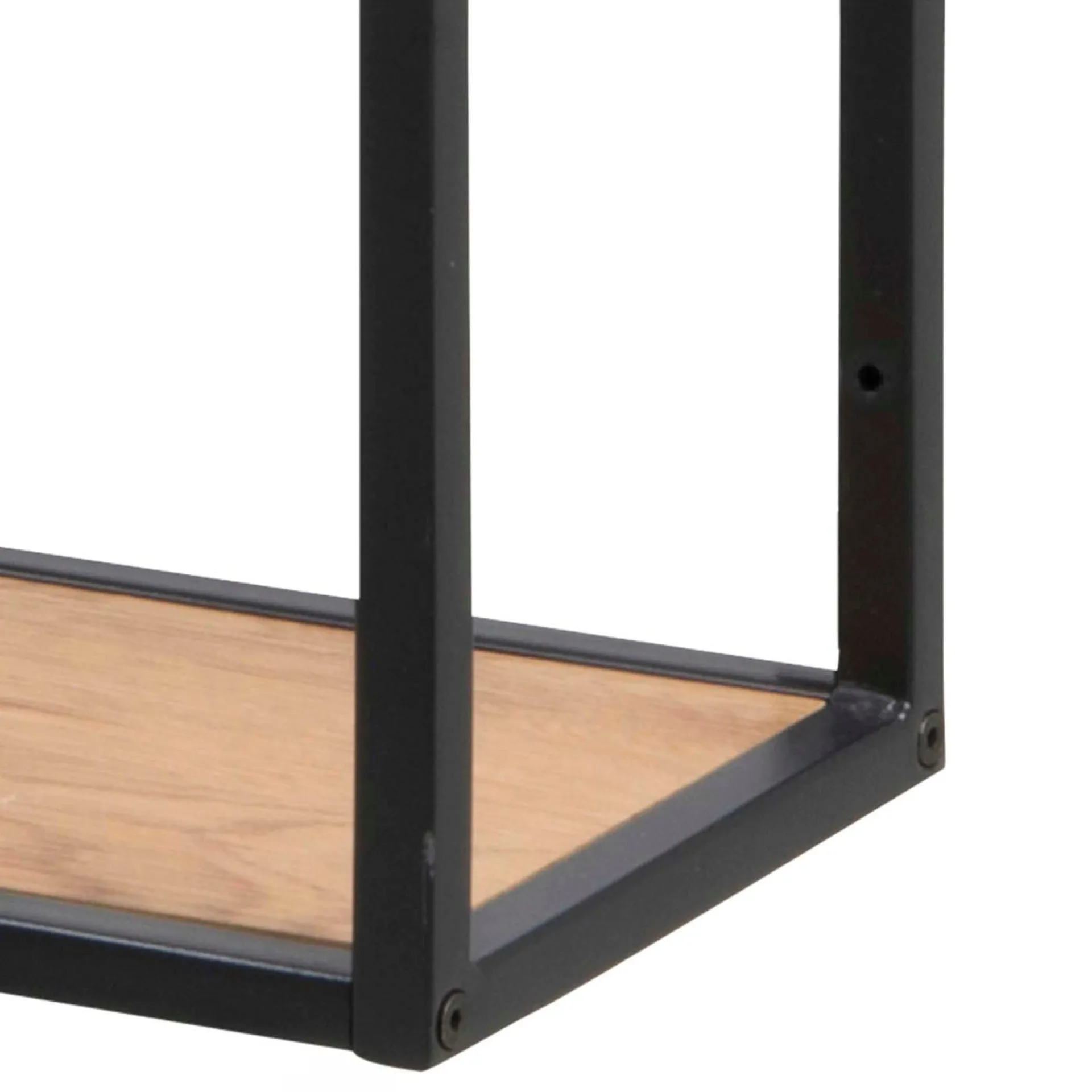 Vegghylle-Vegghylle HOME4YOU Seaford 75x20x91 cm Eik vill-eik-utseende med svart ramme