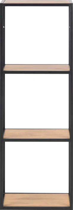 Vegghylle-Vegghylle HOME4YOU Seaford 24x37x108 cm Eik vill-eik-utseende med svart ramme