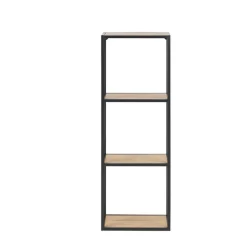 Vegghylle-Vegghylle HOME4YOU Seaford 24x37x108 cm Eik vill-eik-utseende med svart ramme
