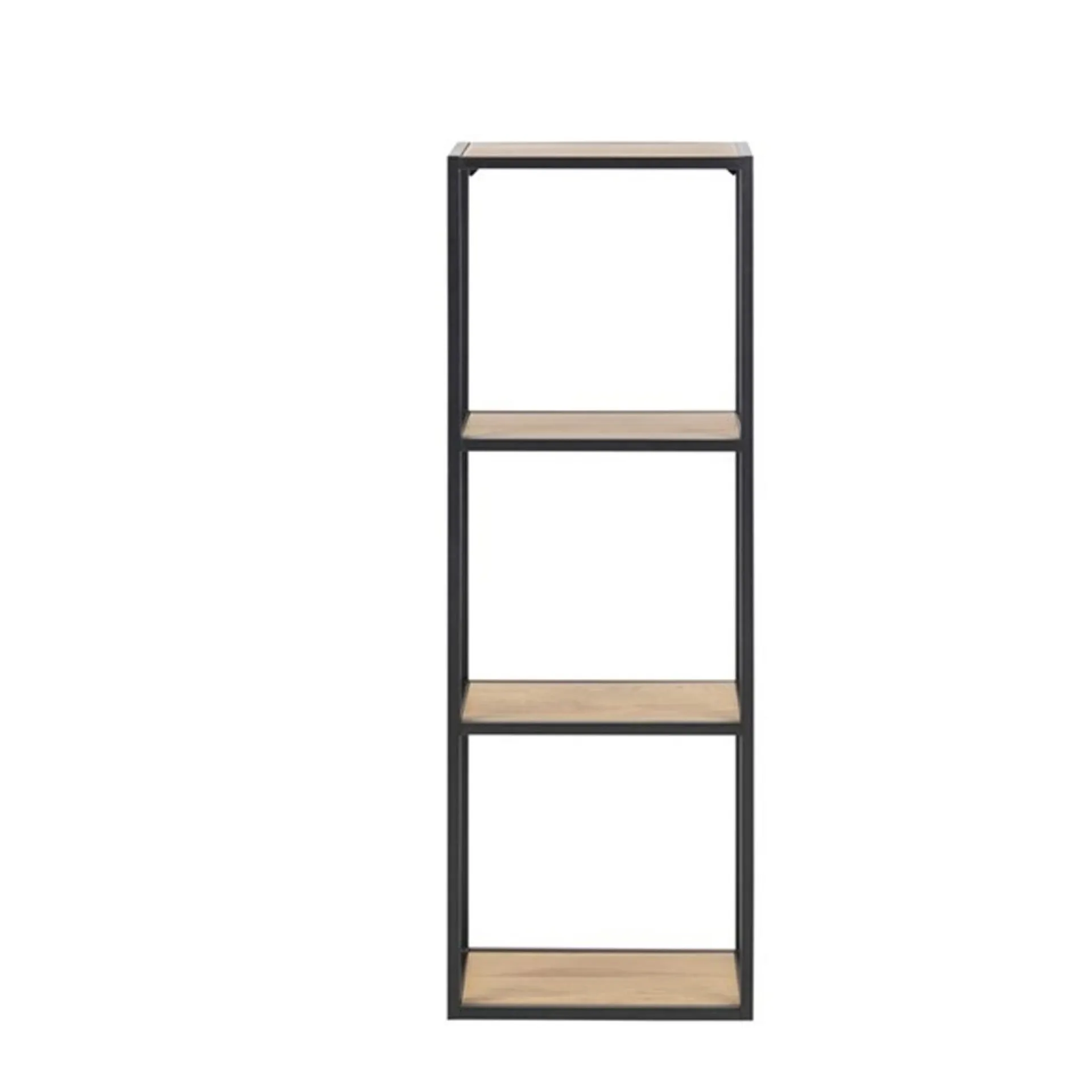 Vegghylle-Vegghylle HOME4YOU Seaford 24x37x108 cm Eik vill-eik-utseende med svart ramme