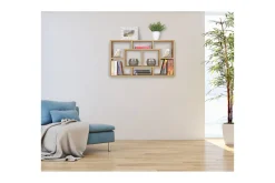Wohnling Vegghylle PAOLA melaminbelagt MDF, oppbevaringshylle, veggmontert, moderne stil Bøk