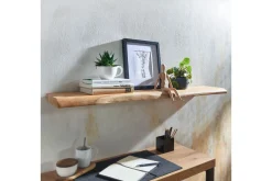 Wohnling Vegghylle-Vegghylle trekant, heltre, flytende hylle, landlig stil 120 cm Lyse brun