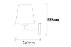 Vegg lampe Fenda Svart / Krem