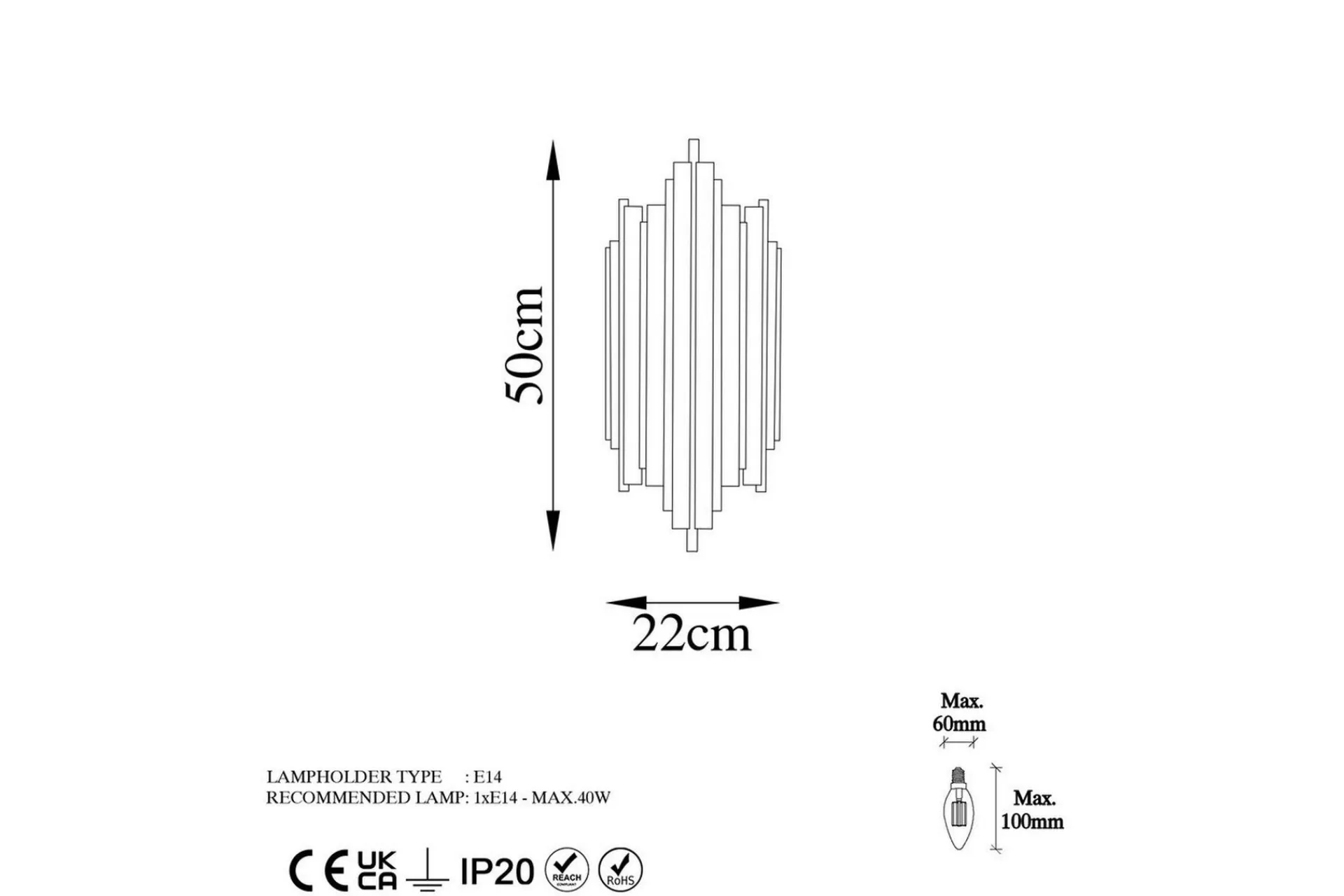 Vegg lampe Raoji