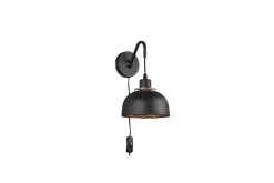 Trio Lighting Nattbordslampe-Vegglampe TRIO Punch Svart,Gull