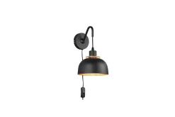 Trio Lighting Nattbordslampe-Vegglampe TRIO Punch Svart,Gull