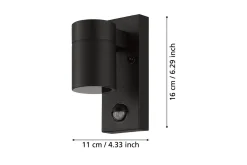Eglo Vegglampe Utebelysning Riga 5 med Sensor Hvit Klar