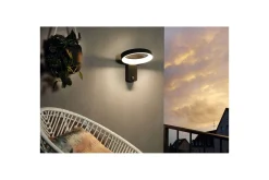 Eglo Entré|Fasadebelysning-Vegglampe utendørsbelysning Pernate med sensor Antracit,Hvit