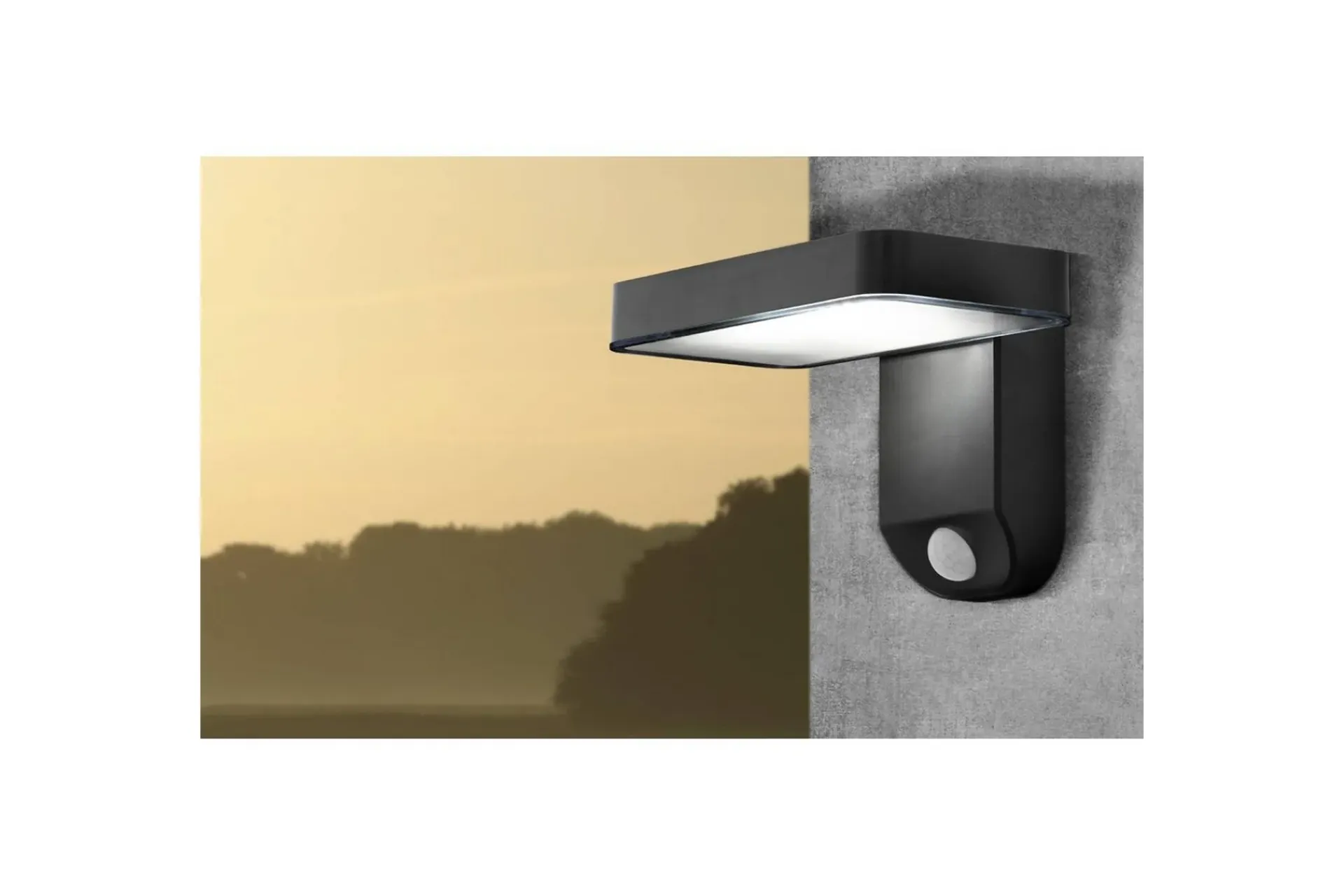 Eglo Solcelle Utelys & Solcellelamper-Vegglampe utendørsbelysning Pation med sensor Svart