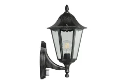 Eglo Fasadebelysning-Vegglampe Utendørs Navedo med Sensor Svart, Sølvpatinert, Klar Svart,Sølv