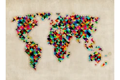 Veggmaleri World Map A Kaleidoscope 200x154