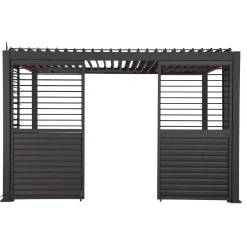 Byggesett Uterom|Lagringshus & Boder-Vegg med justerbare lameller til paviljong HOME4YOU Mirador-111 160x47,5x64 cm, furu Mørk grå