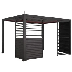Byggesett Uterom|Lagringshus & Boder-Vegg med justerbare lameller til paviljong HOME4YOU Mirador-111 160x47,5x64 cm, furu Mørk grå