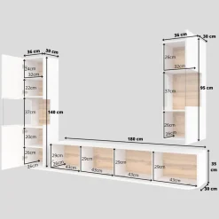 Veggseksjon Ava 3 stykker (05+07+40)